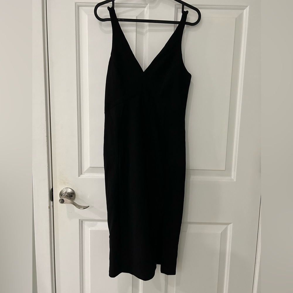 Lulus Bodycon Black Slit Mini Dress